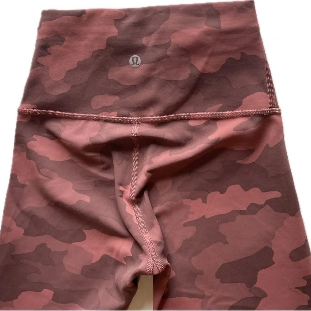 Lululemon Athletica Pink and Brown Leggings with Stretchy Fit